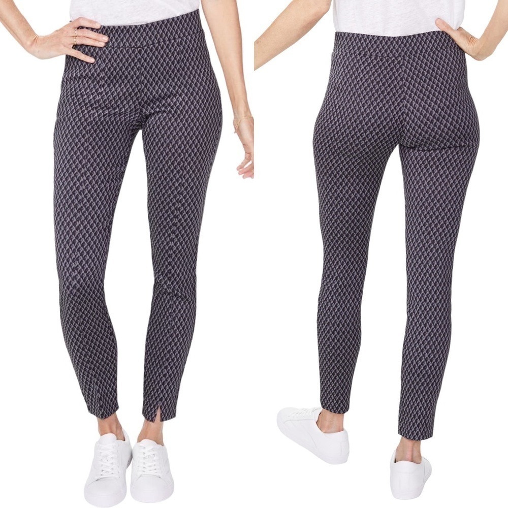 NYDJ Basic Legging Pants with Front Slit in Charcoal Diamond Grey Size 0 New